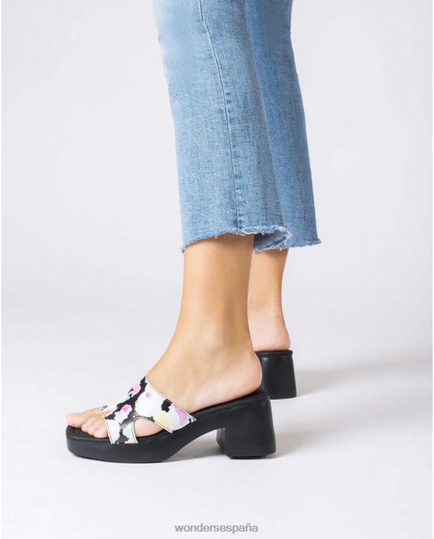 sandalia negra motel negro mujer Wonders 40486206 calzado