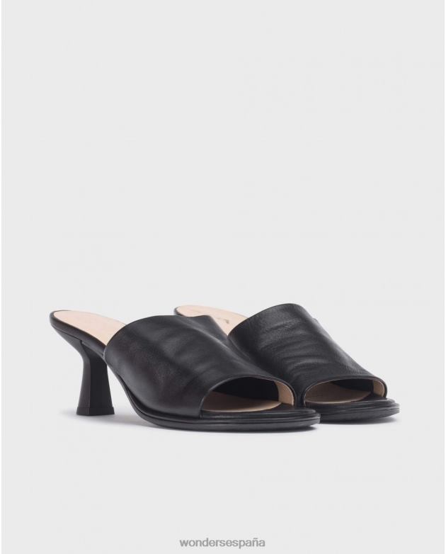 sandalia negra sharon negra mujer Wonders 4048627 calzado