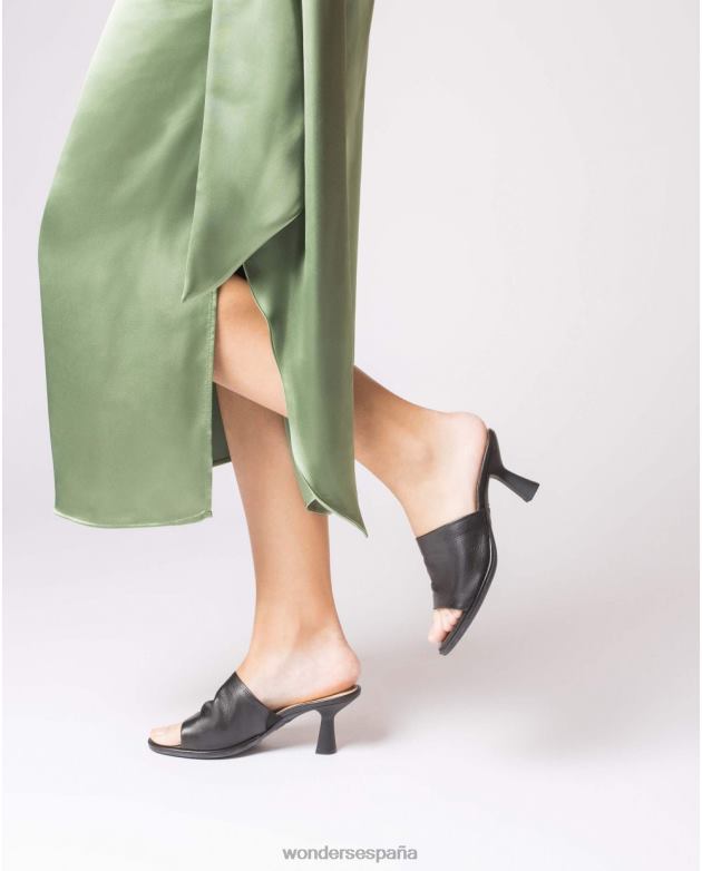 sandalia negra sharon negra mujer Wonders 4048627 calzado