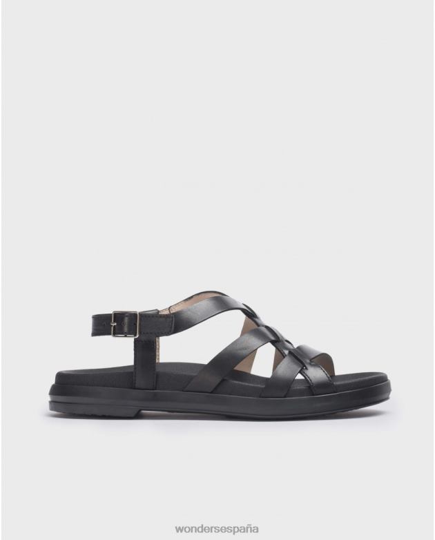 sandalia negra toni negra mujer Wonders 4048620 calzado