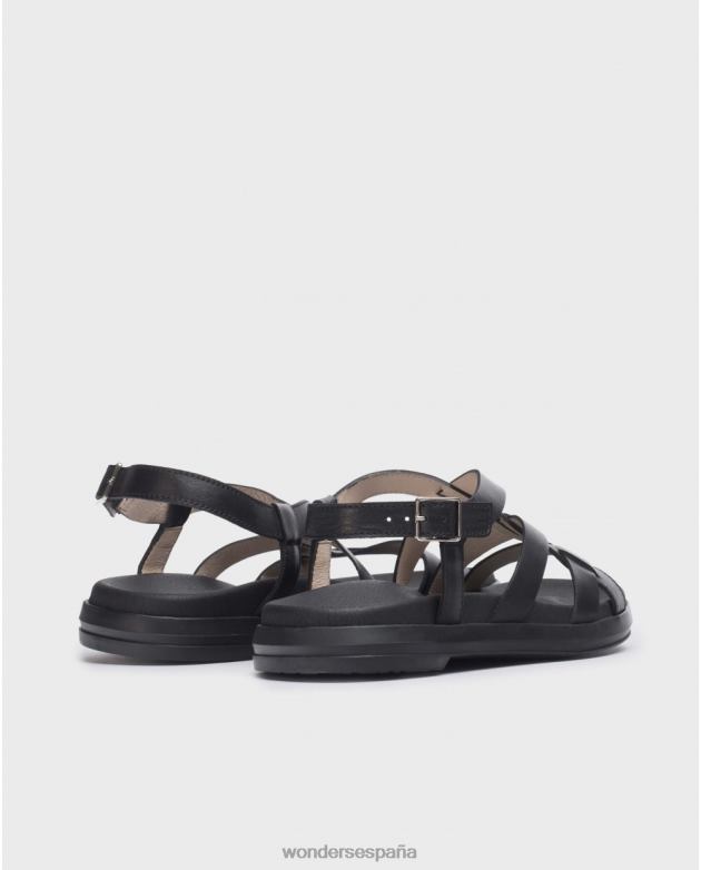 sandalia negra toni negra mujer Wonders 4048620 calzado