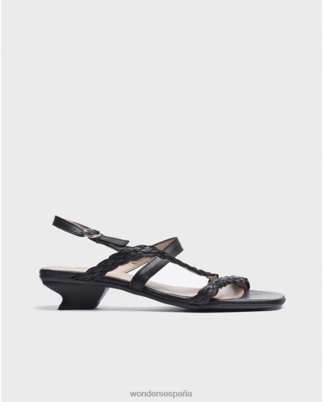 sandalia negro sol negro mujer Wonders 4048628 calzado