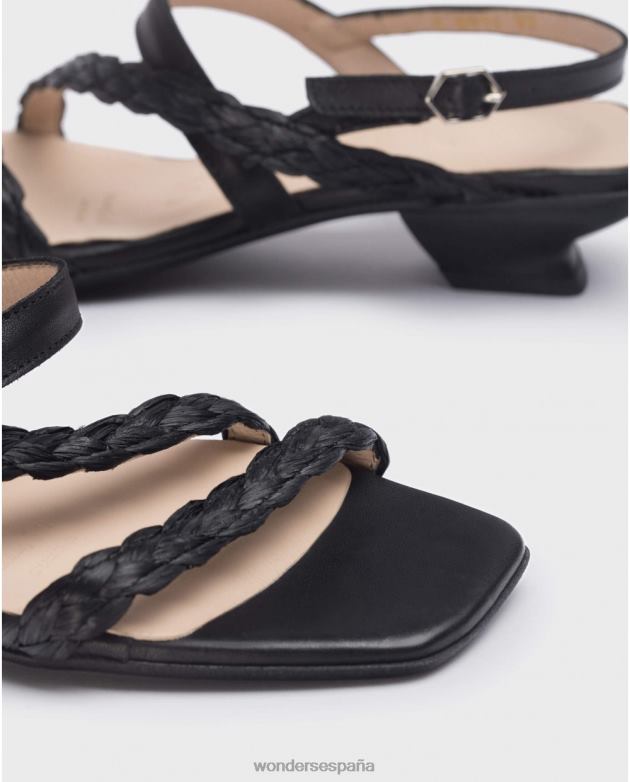 sandalia negro sol negro mujer Wonders 4048628 calzado