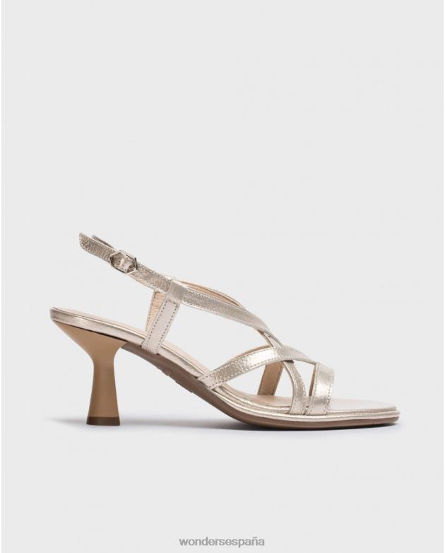 sandalia platino brillo platino mujer Wonders 4048659 calzado