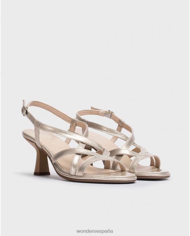 sandalia platino brillo platino mujer Wonders 4048659 calzado
