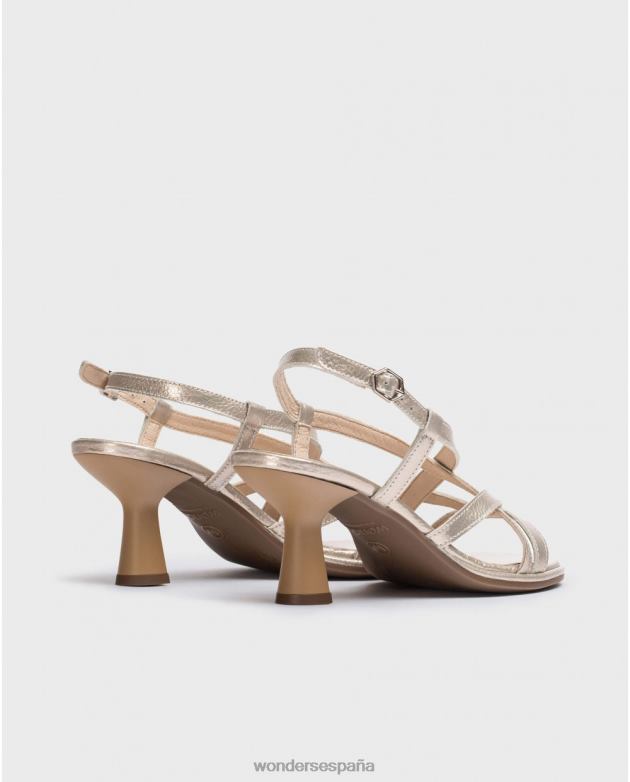 sandalia platino brillo platino mujer Wonders 4048659 calzado
