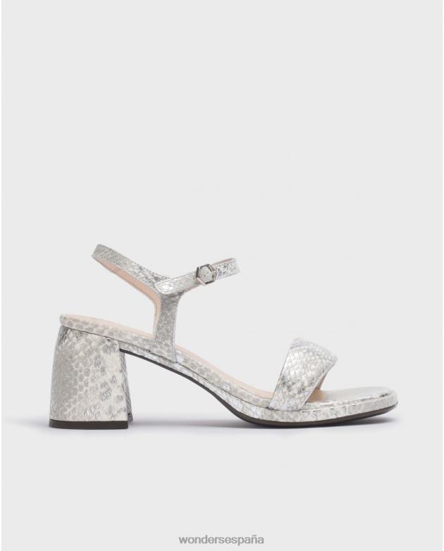 sandalia río plata plata mujer Wonders 404864 calzado