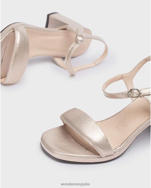 sandalia río platino oro mujer Wonders 4048660 calzado