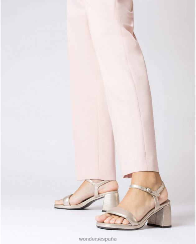 sandalia río platino oro mujer Wonders 4048660 calzado