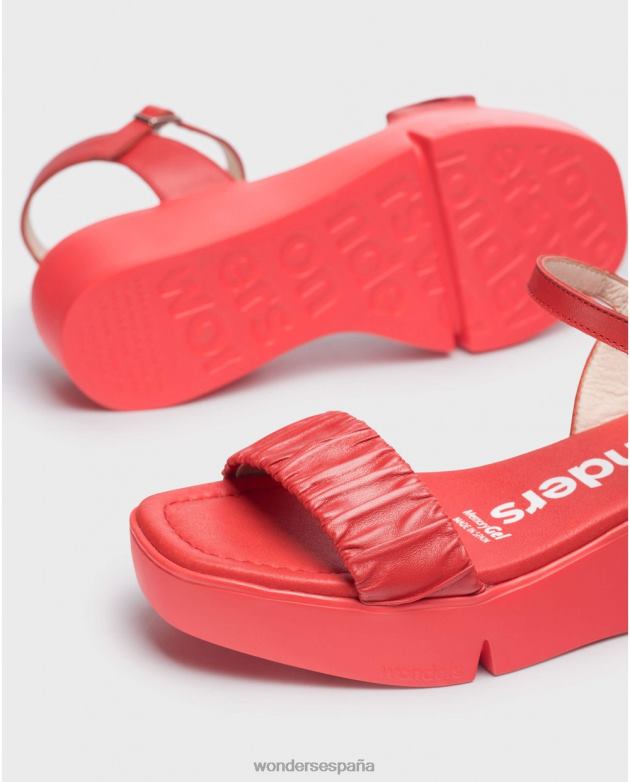 sandalia roja boza roja mujer Wonders 40486313 calzado