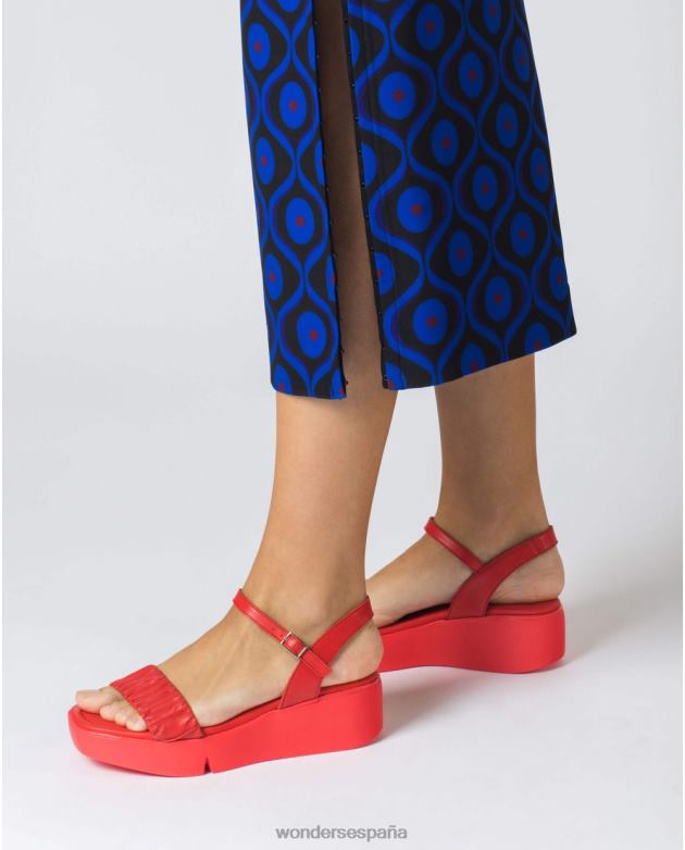 sandalia roja boza roja mujer Wonders 40486313 calzado
