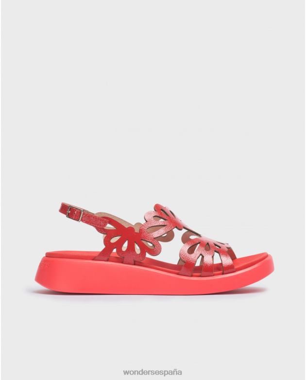 sandalia roja margarita roja mujer Wonders 4048640 calzado