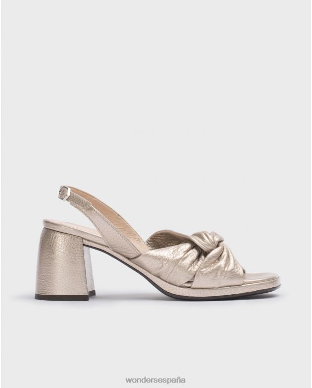 sandalia salvaje platino oro mujer Wonders 4048661 calzado
