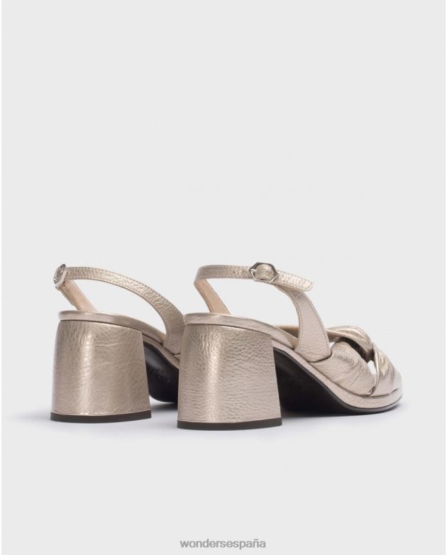 sandalia salvaje platino oro mujer Wonders 4048661 calzado
