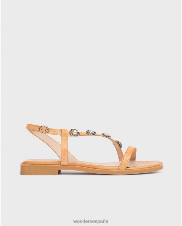 sandalia simona marrón arena mujer Wonders 40486123 calzado