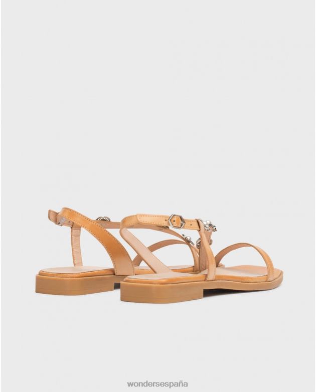 sandalia simona marrón arena mujer Wonders 40486123 calzado