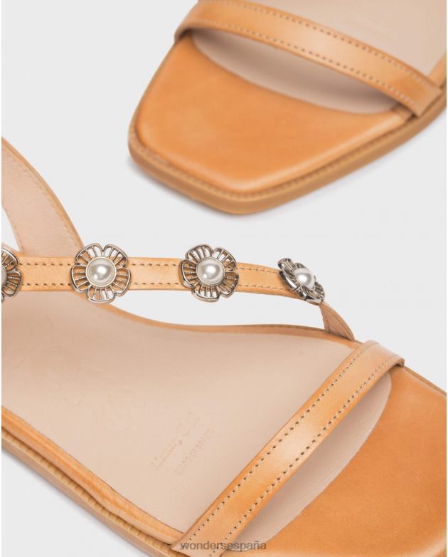 sandalia simona marrón arena mujer Wonders 40486123 calzado