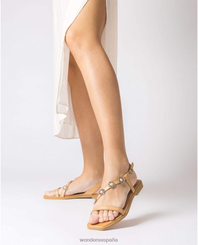 sandalia simona marrón arena mujer Wonders 40486123 calzado