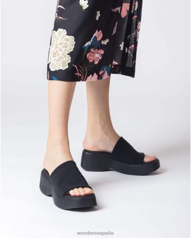 sandalia susan negra negra mujer Wonders 40486287 calzado