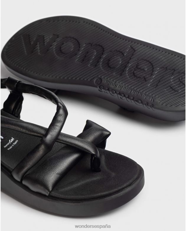 sandalia tubo negro negro mujer Wonders 4048622 calzado