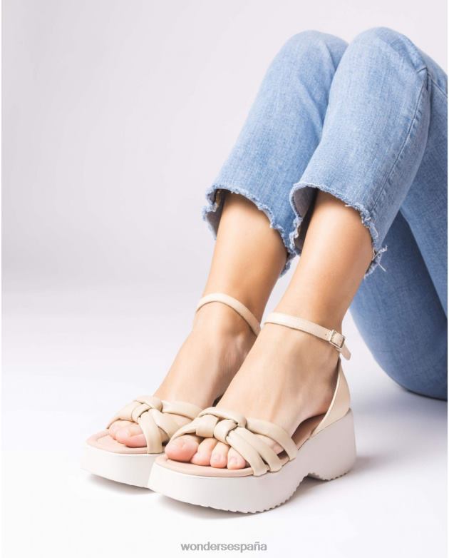 sandalia vega beige natural mujer Wonders 40486254 calzado