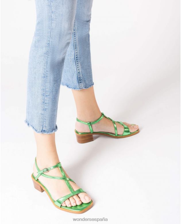 sandalia verde titán mellic aurora mujer Wonders 40486340 calzado