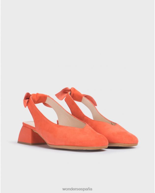 zapato audrey naranja coral mujer Wonders 40486215 calzado