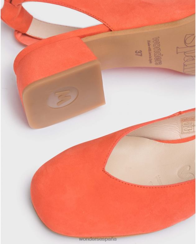 zapato audrey naranja coral mujer Wonders 40486215 calzado