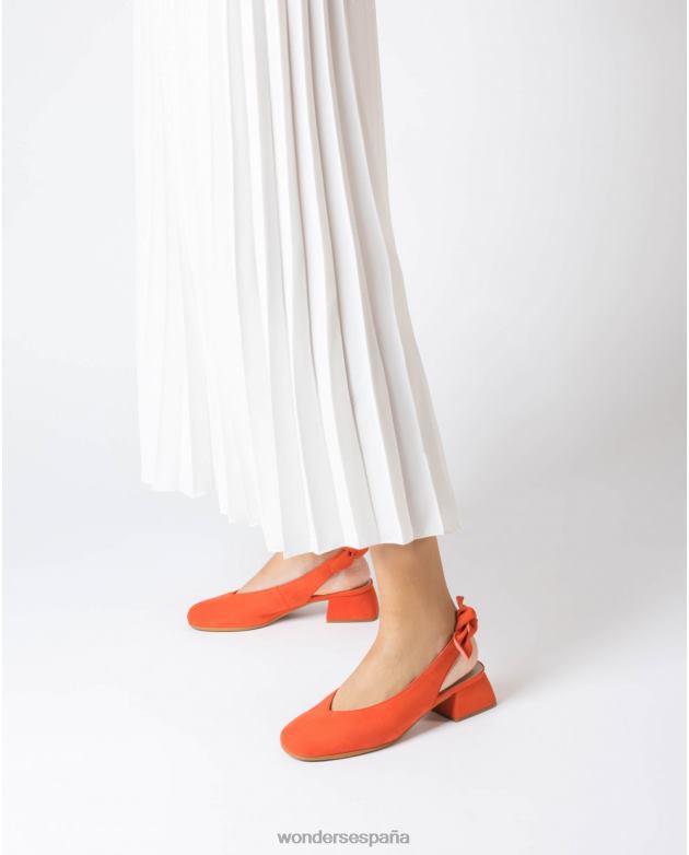 zapato audrey naranja coral mujer Wonders 40486215 calzado