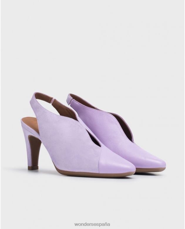 zapato de salón corte v lila mujer Wonders 40486416 calzado