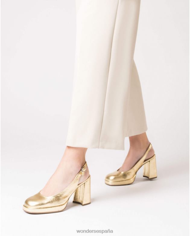 zapato lexi dorado metalizado mujer Wonders 40486193 calzado