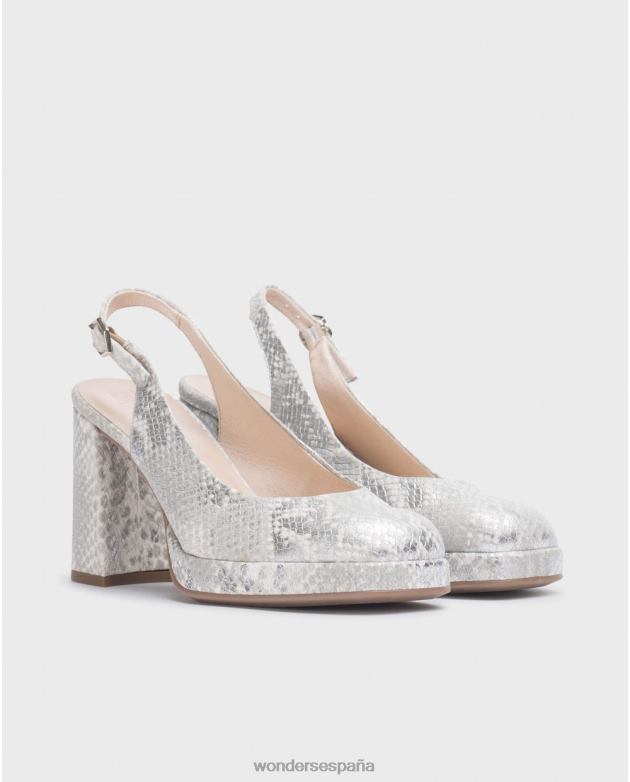 zapato lexi negro plata mujer Wonders 4048615 calzado