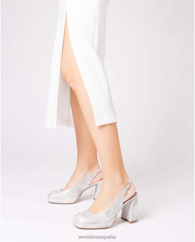 zapato lexi negro plata mujer Wonders 4048615 calzado