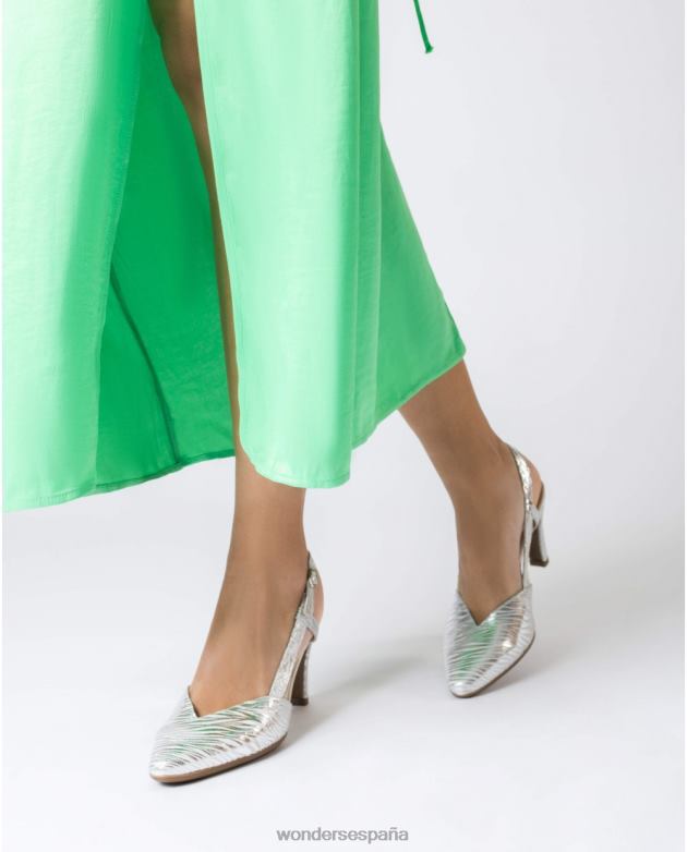 zapato lexi plateado mujer Wonders 4048664 calzado