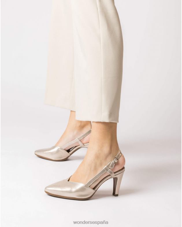 zapato lexi platino oro mujer Wonders 4048657 calzado