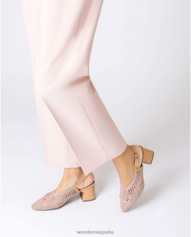 zapato lexi rosa/negro arena mujer Wonders 40486145 calzado