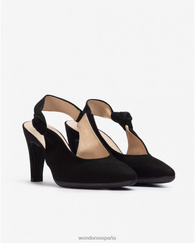 zapato negro encaje negro mujer Wonders 40486284 calzado