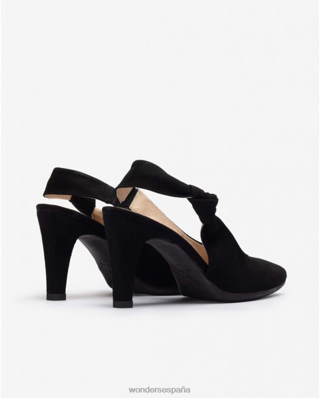 zapato negro encaje negro mujer Wonders 40486284 calzado