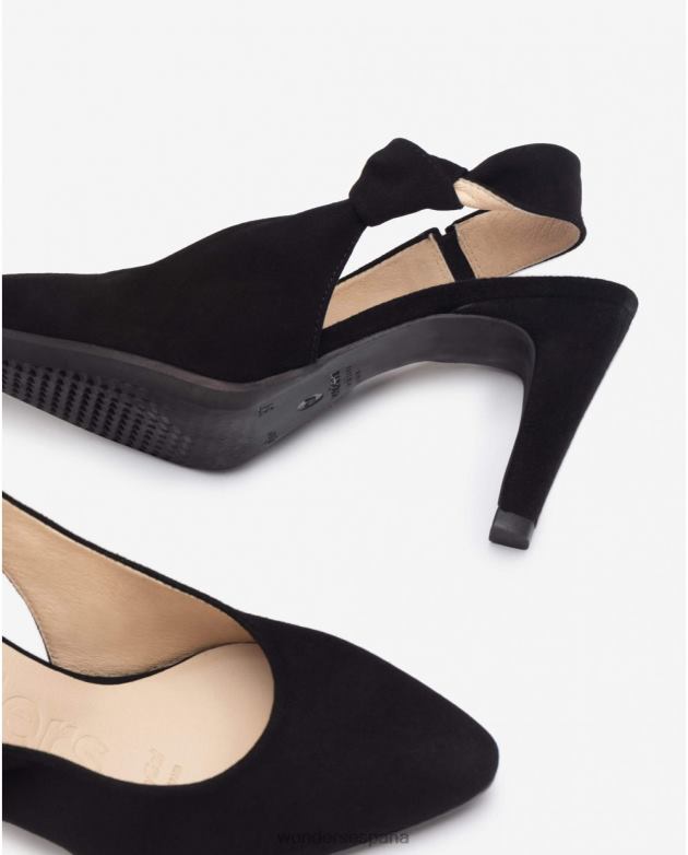 zapato negro encaje negro mujer Wonders 40486284 calzado