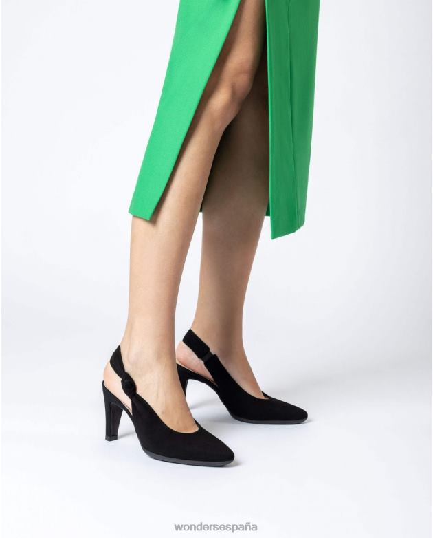 zapato negro encaje negro mujer Wonders 40486284 calzado