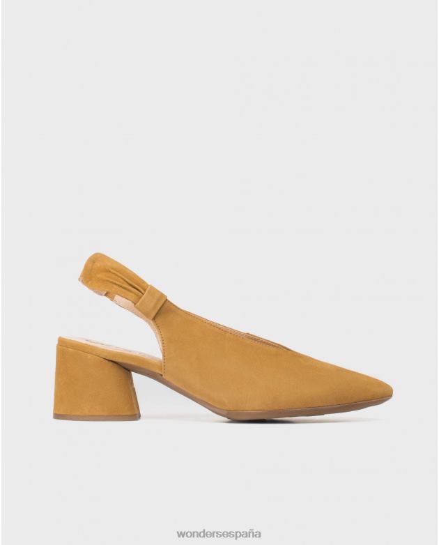 zapato piel arena con lazo mujer Wonders 40486439 calzado