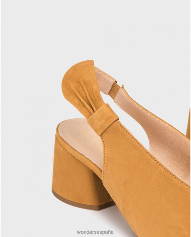 zapato piel arena con lazo mujer Wonders 40486439 calzado