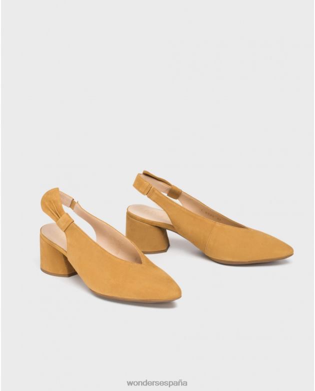 zapato piel arena con lazo mujer Wonders 40486439 calzado