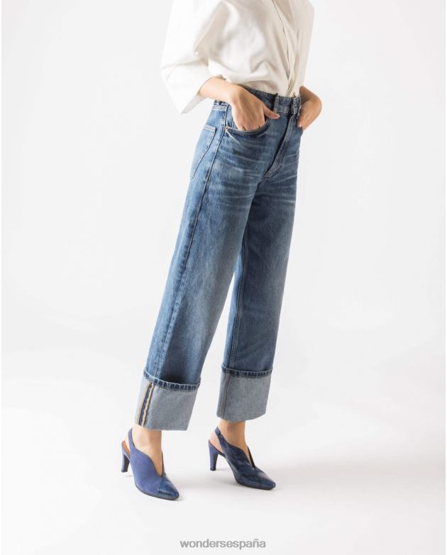 zapato salón piel corte v bluet/mari mujer Wonders 40486436 calzado
