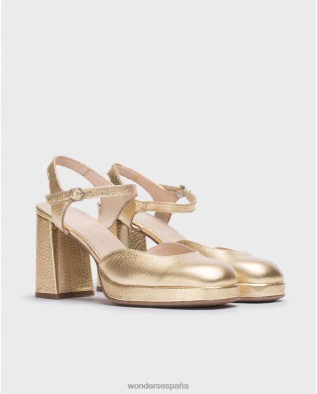 zapatos azul dorado mujer Wonders 4048650 calzado