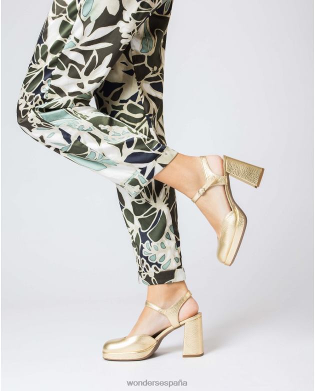 zapatos azul dorado mujer Wonders 4048650 calzado