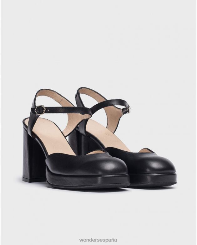 zapatos negros negros azules mujer Wonders 40486196 calzado