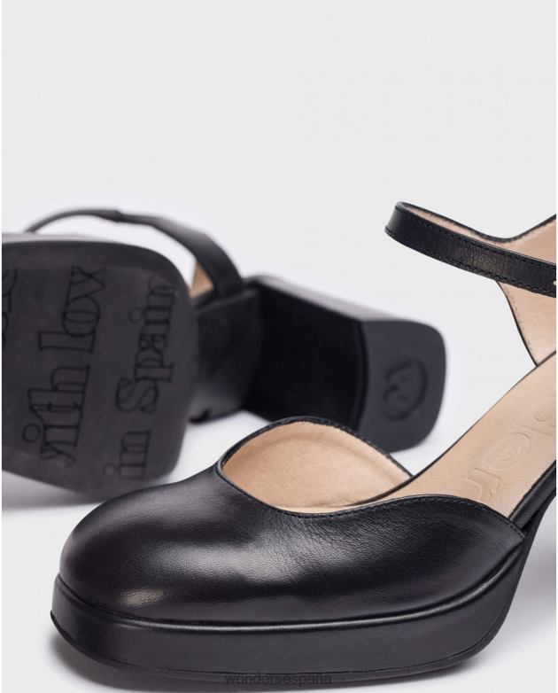 zapatos negros negros azules mujer Wonders 40486196 calzado