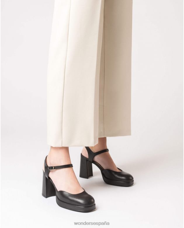 zapatos negros negros azules mujer Wonders 40486196 calzado