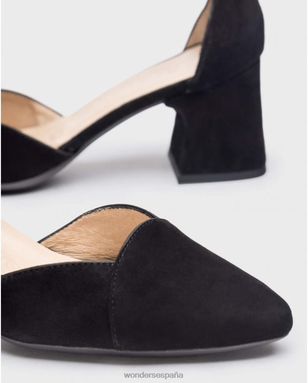 zapatos record negro ante negro mujer Wonders 40486330 calzado